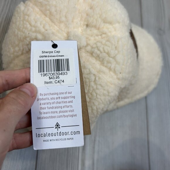 NWT Locale Outdoor “Take A Hike” Sherpa Baseball Hat Cap Cream Adjustable - Picture 4 of 8